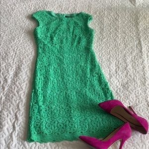 Ralph Lauren Green Lace Midi Dress